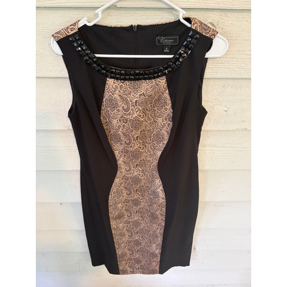 Collection Dressbarn Embellished Sheath Dress Size 6 Black Career Cocktail - Picture 3 of 8